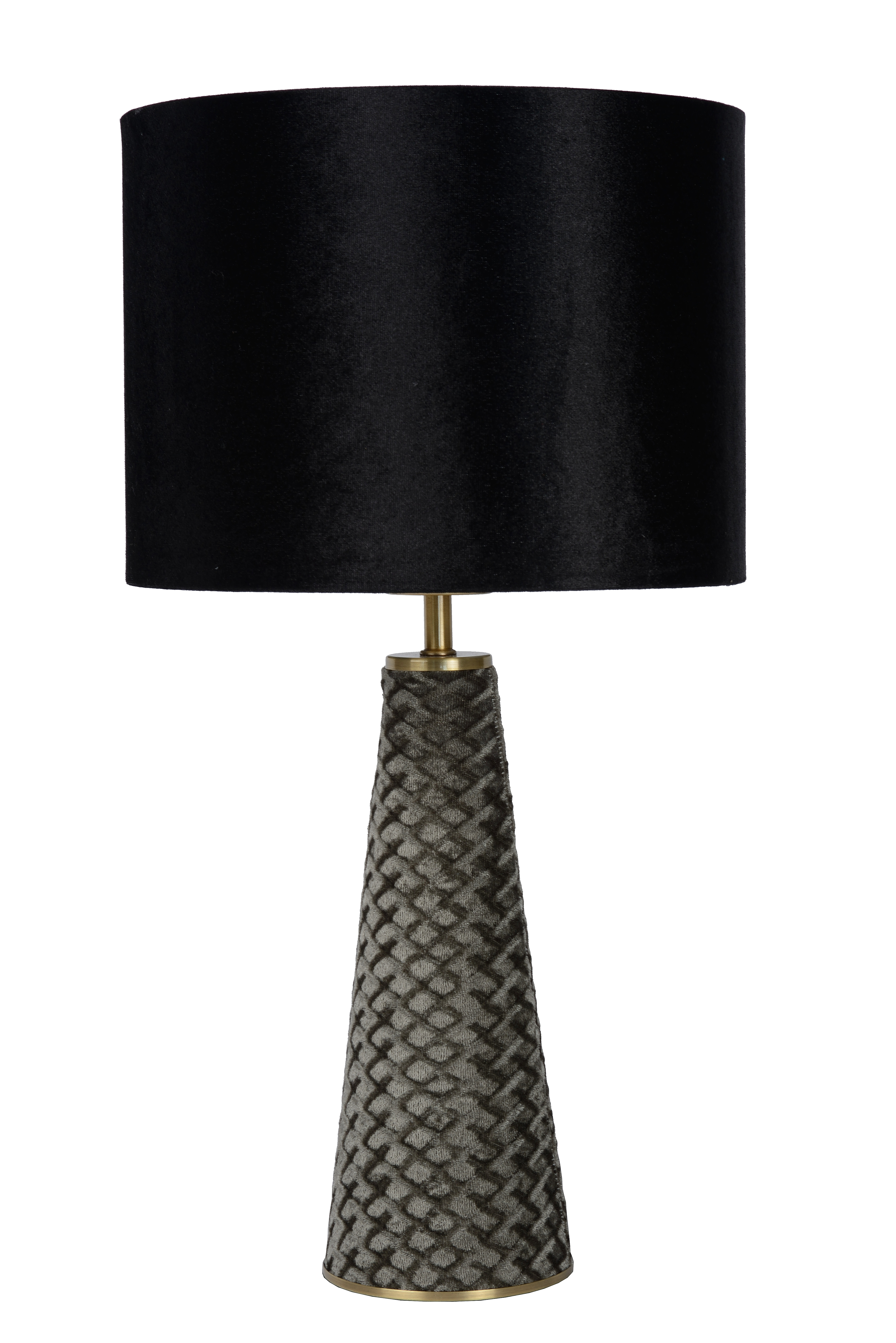 Grey crushed best sale velvet table lamp